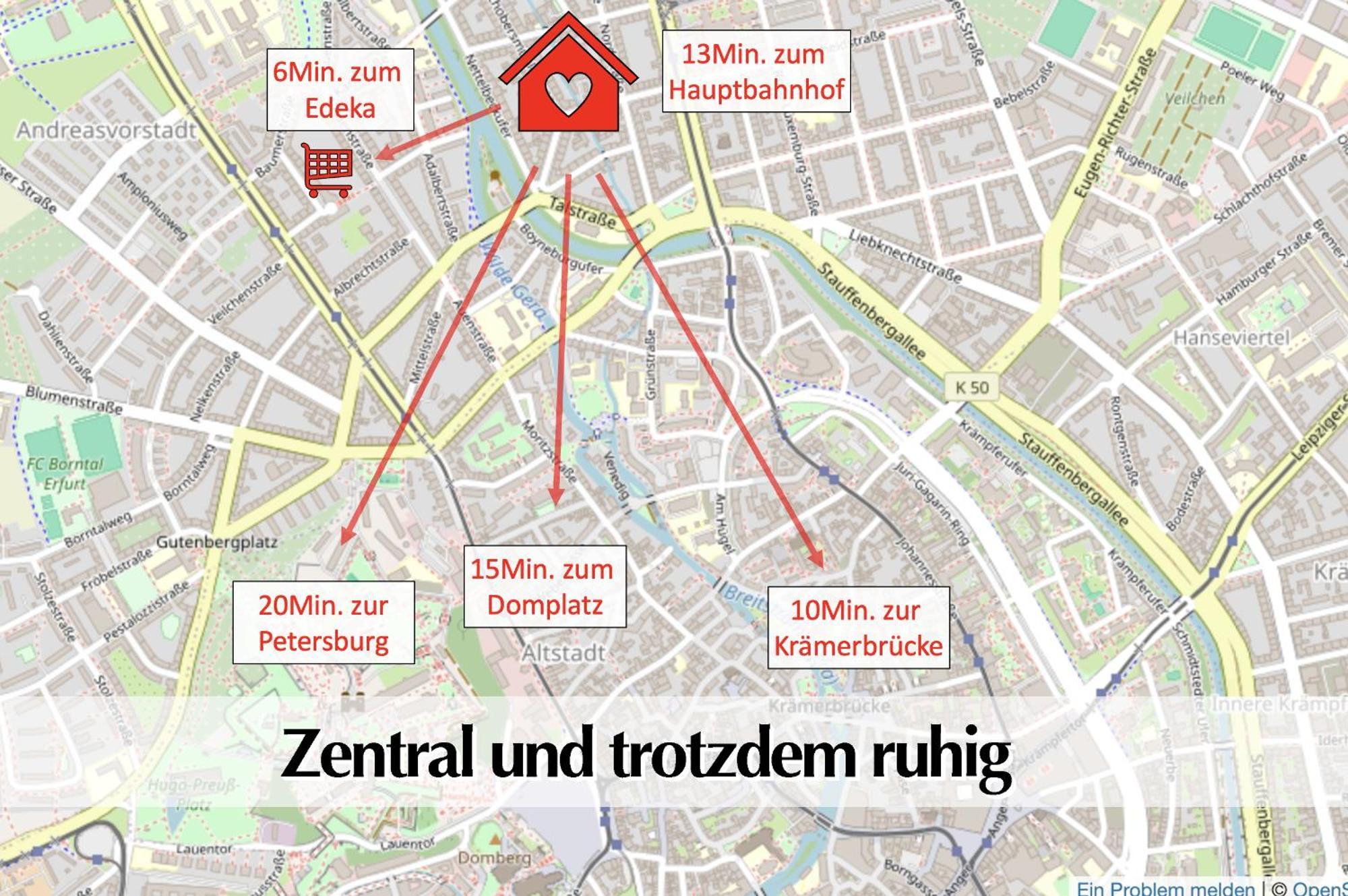 Stadtperle Am Plaetschernden Wasser - 50M2 2R Malerische Fewo In Top Lage إرفورت المظهر الخارجي الصورة